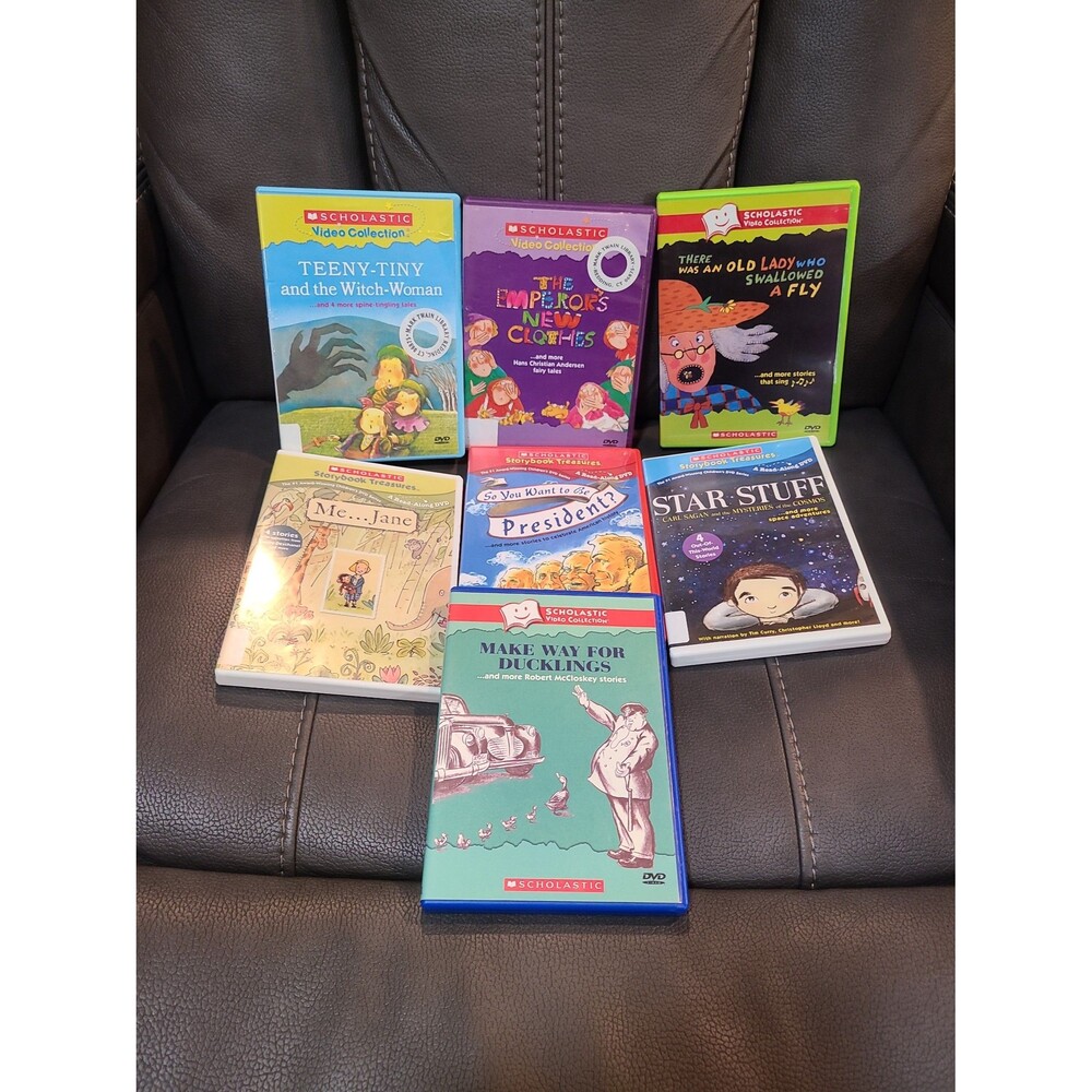 Scholastic DVD Lot Video Collection and Storybook Treasures